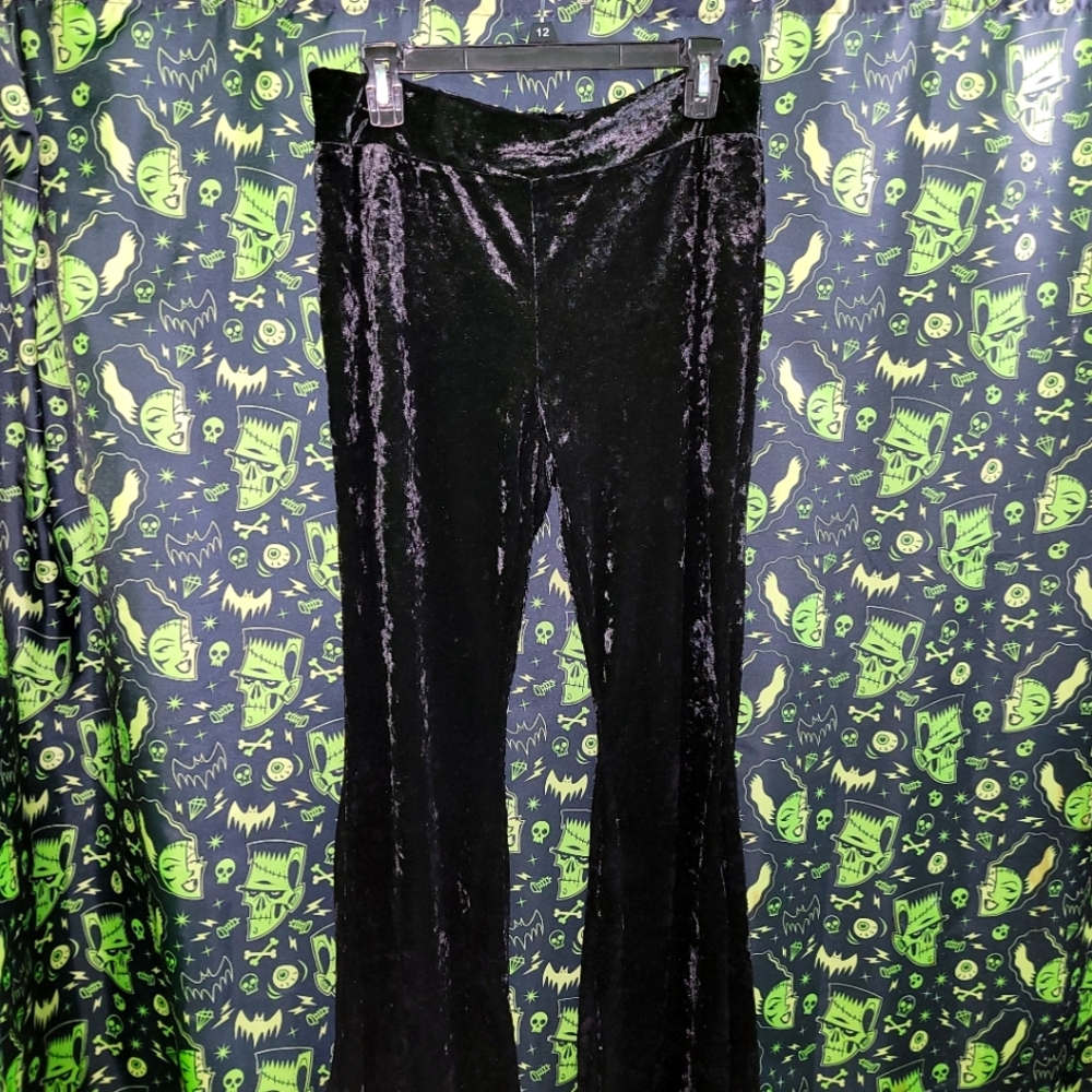 NWT Black Velvety Flare Leggings